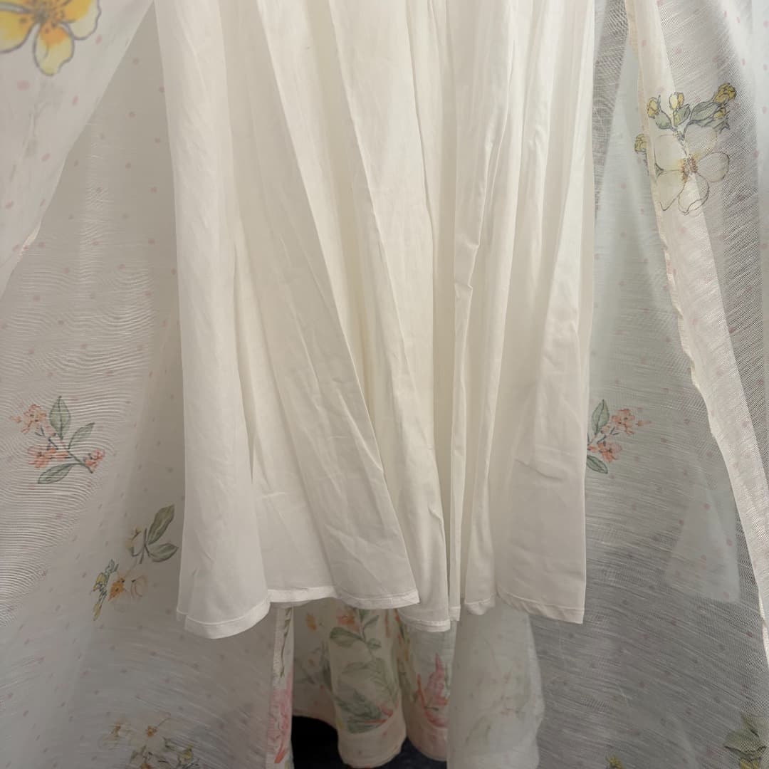 C18344 Style number 20264529 Zimmermann* New design with polka dot floral patterns. Midi strapless dress with lace trim, beige color, S-XL sizes. [Size M: Elasticity of bust: 86; Elasticity of waist: 72; Length: 118; Weight: 0, 460kg] — image 8