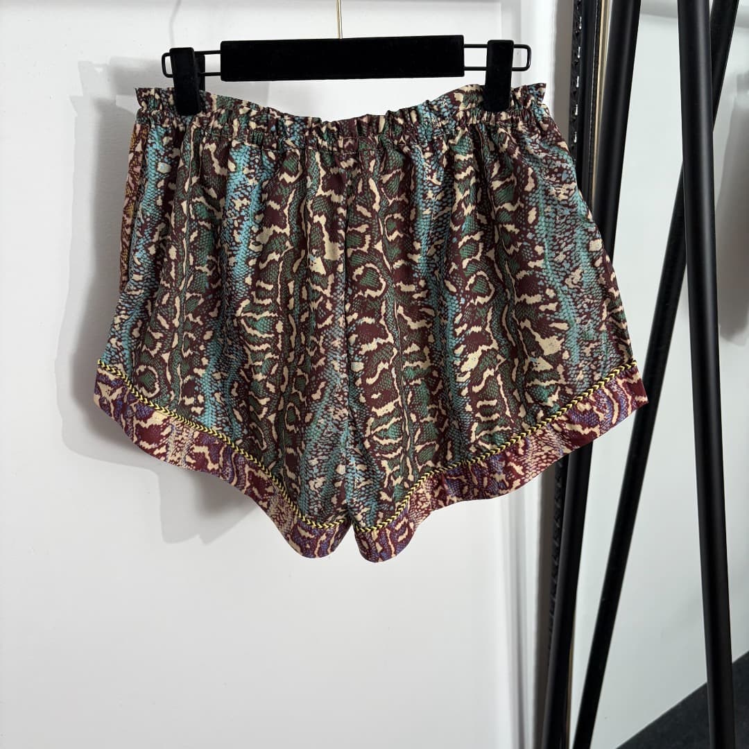 C18343 Style number 20264536 Zimmermann* New set: spandex-printed short sleeves + shorts, mixed colors, S-XL sizes. [Size M: shoulder width 49, bust size 122, sleeve length 33, overall length 68-76; waist size 68, elastic, overall length 36; weight: 0, 41 — image 8