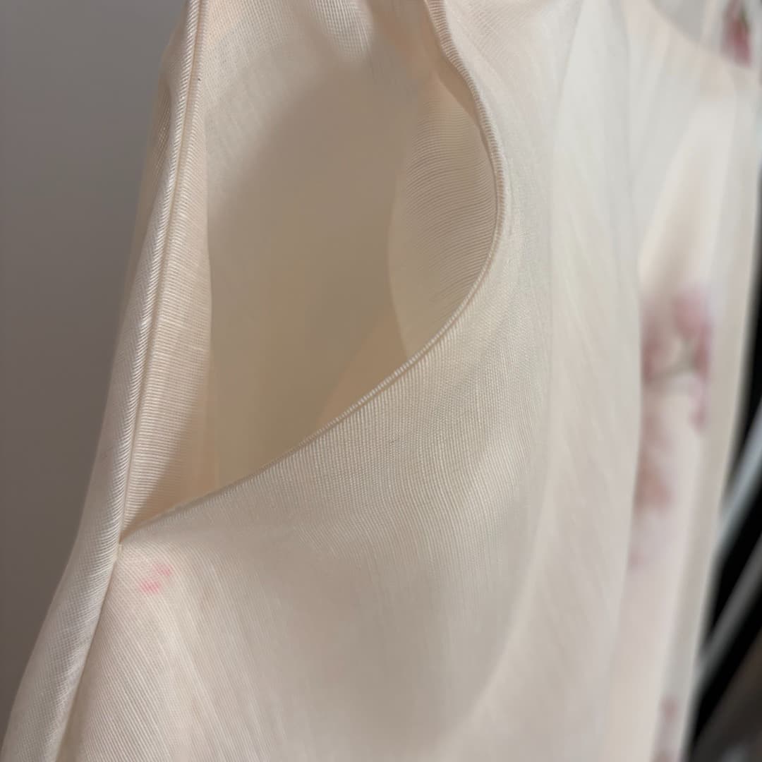 C18339 Style number 20264569 Zimmermann* New set: long-sleeved top with floral print and high-waisted skirt, lined with straps. Color: apricot. S-XL sizes available. [Size M: Chest circumference 76, Length 46; Chest circumference 96, Sleeve length 69, Len — image 5