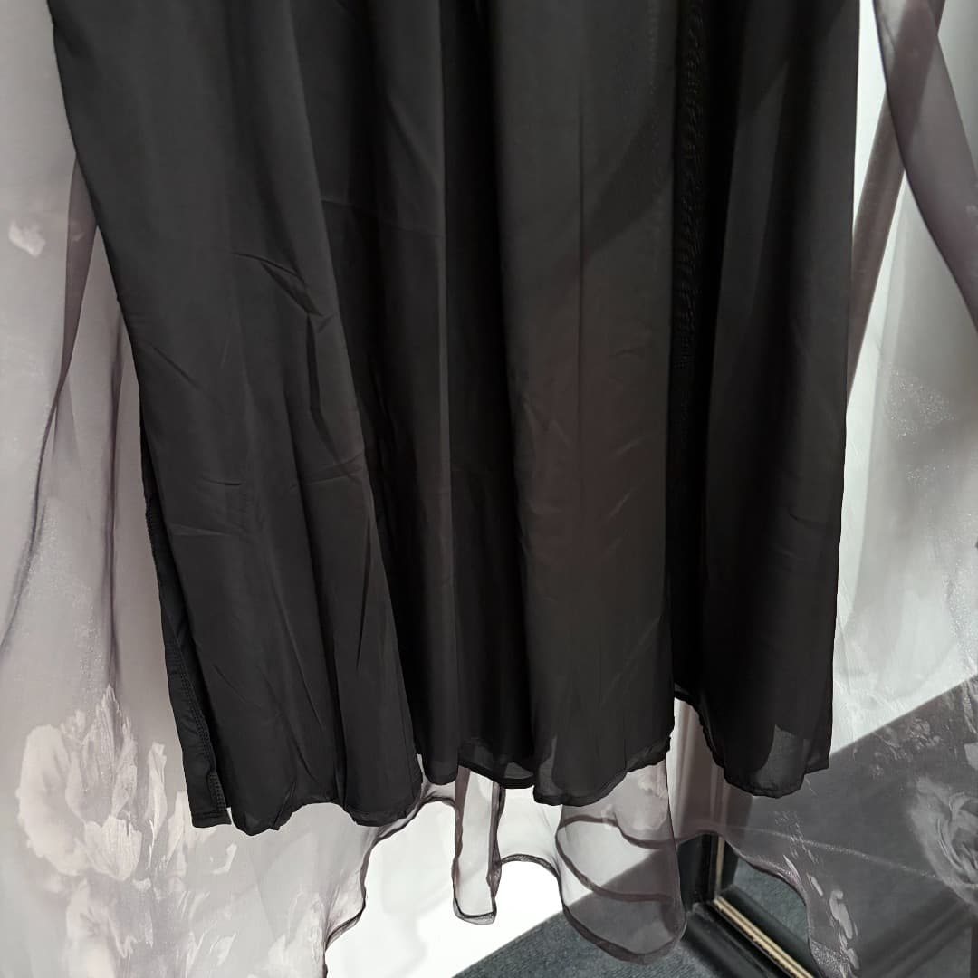 C18325 Style code: 20264611 Zimmermann* New set: lace bowed collar, organza long-sleeved shirt + net fabric skirt with undergarments, black color, sizes S-XL. [Size M: bust 86, length 31; shoulder width 42, bust 106, sleeve length 72, skirt length 67; wai — image 8