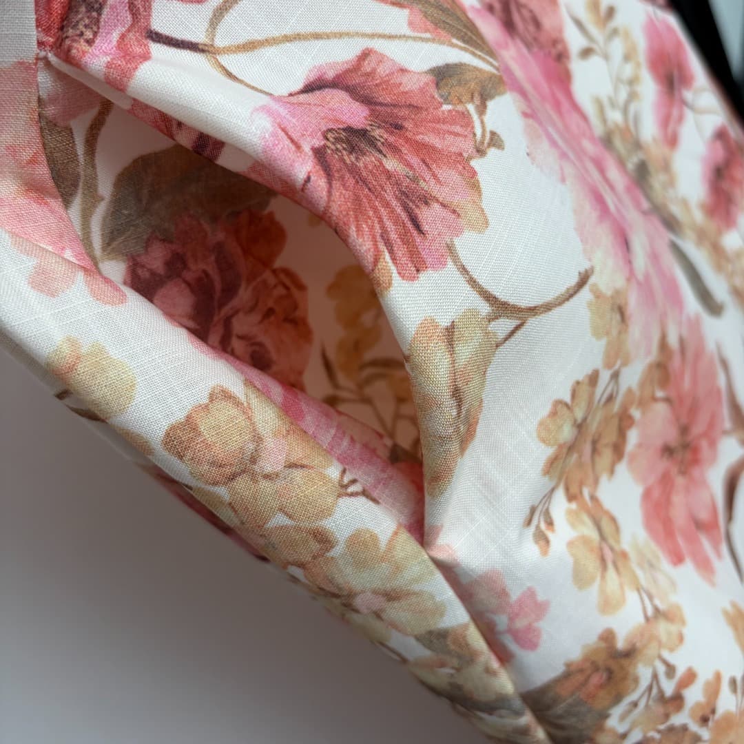 C18229 Style number 20264614 Zimmermann* New model. Floral print, bowed backless荷叶 collar strapless dress. Short skirt, pink, yellow, S-XL. [S size: bust circumference 82, waist circumference 72, length 84; Weight: 0, 420kg] — image 5