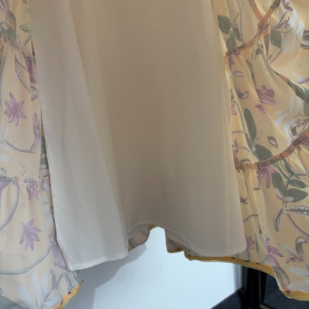 C18320 Style No. 20264689 Zimmermann* New design, sweet and youthful dress with peony flower pattern on a strapless style. Short skirt, yellow color, sizes S-XXL. [Size M: bust 88, waist 74, length 91; Weight: 0, 370kg] — image 8