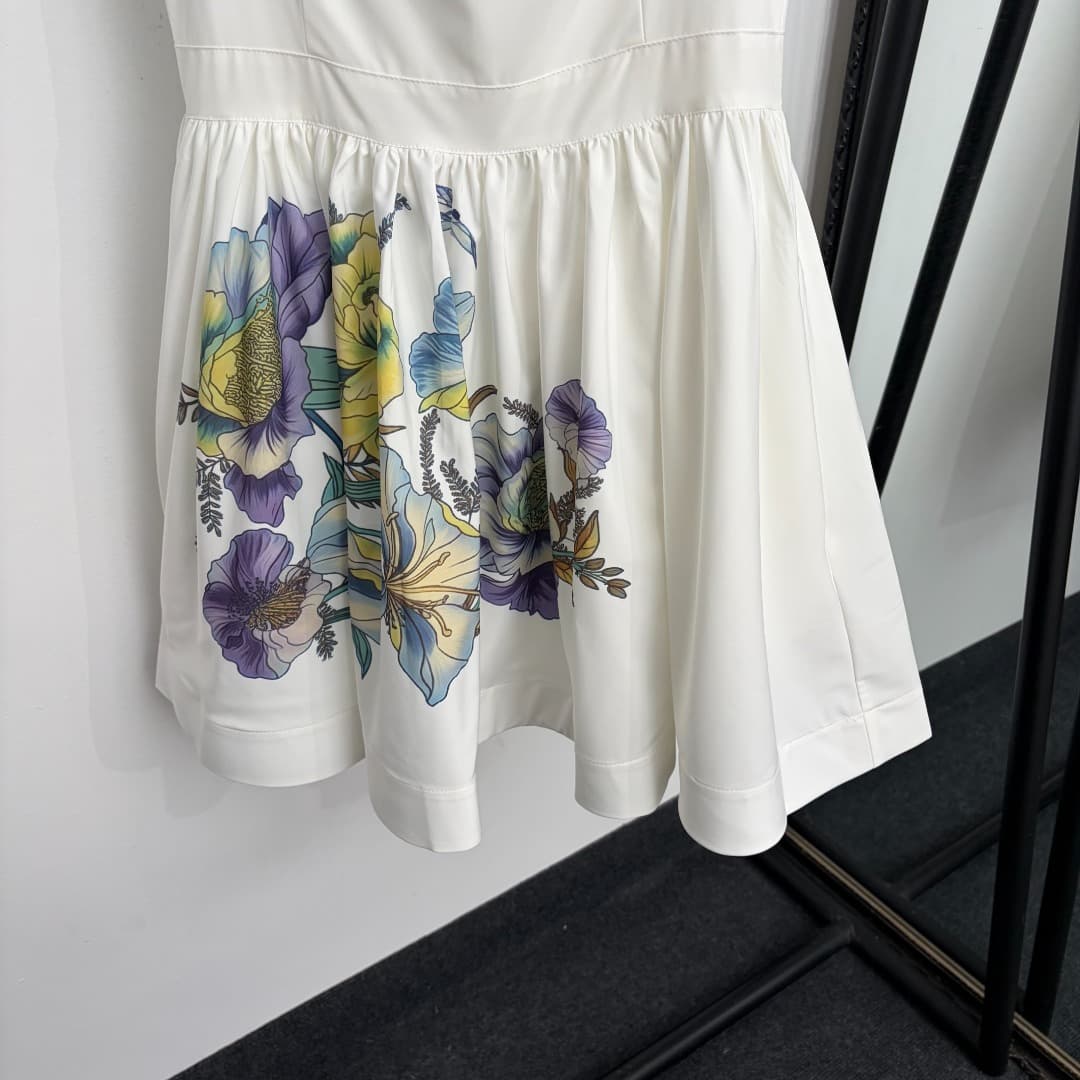 C18297 Style code: 20264841 Zimmermann* New floral-print wrap dress. Short skirt, white, yellow, sky blue. S-XXL. [Size M: Chest circumference 86, waist circumference 76, length 67; Weight: 0, 435kg] — image 3