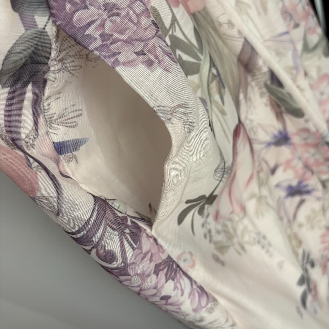 C18294 Style No. 20264844 Zimmermann* New model, elegant style, floral print, strapless dress with belt, beige color, S-XL sizes. [Size M: Waist 88 with elastic, waistband 76 with elastic, length 132; Weight: 0, 420kg] — image 5