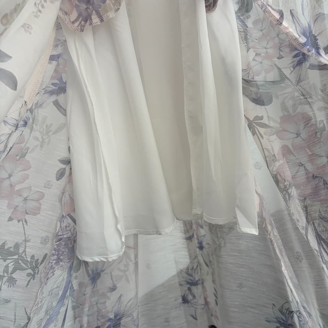 C18294 Style No. 20264844 Zimmermann* New model, elegant style, floral print, strapless dress with belt, beige color, S-XL sizes. [Size M: Waist 88 with elastic, waistband 76 with elastic, length 132; Weight: 0, 420kg] — image 8