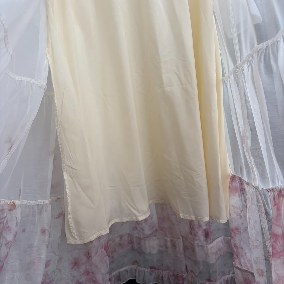 C18293 Style No. 20264846 Zimmermann* New model – Elegant print, ruffled cuffs, mid-length sleeve dress. Long dress, beige color, S-XL size. [Size M: Chest circumference 92, waist circumference 74, sleeve length 67, overall length 137; Weight: 0, 375kg] — image 8