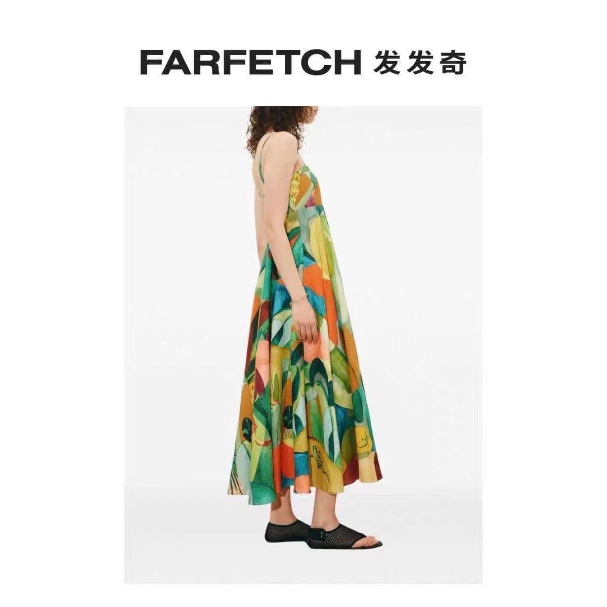 C18268 Style code: 20265275 Zimmermann* New model – Artistic oil painting and plant-patterned slip dress. Long dress, yellow color, sizes S-XL. [Size M: Elasticity at bust: 70; Elasticity at waist: 68; Length: 116; Weight: 0, 695kg] — image 4
