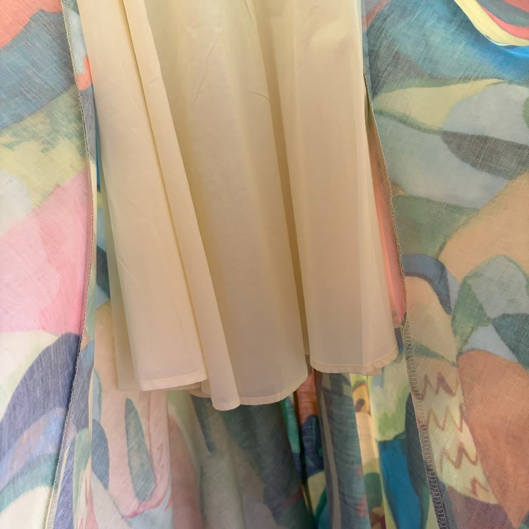 C18269 Item number: 20265275 Zimmermann* New design, artistic oil painting with plant pattern, sling dress. Long dress, yellow color, sizes S-XL. [Size M: Elasticity at bust: 70; Elasticity at waist: 68; Length: 116; Weight: 0, 695kg] — image 8