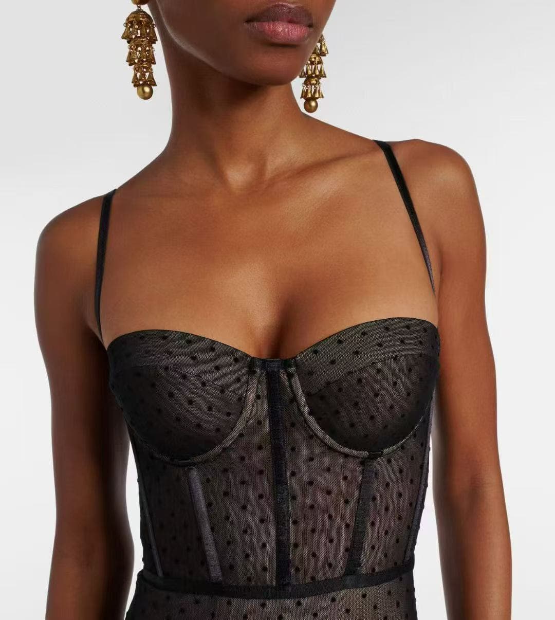 C18222 Style number 20265727 Zimmermann* New design with polka dot netting and straps, one-piece swimsuit underwear. Black color, S-XL sizes. [S size: Weight: 0.155kg] — image 3