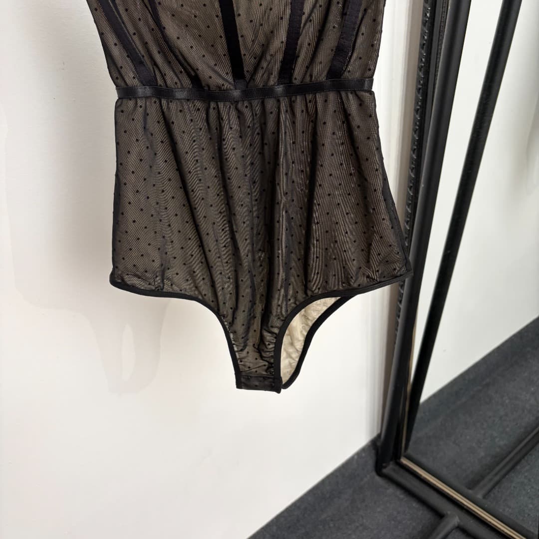 C18223 Style number 20265727 Zimmermann* New design: polka-dot netting straps with one-piece swimsuit underwear. Black color, sizes S-XL. [Size S: Weight: 0.155kg] — image 3