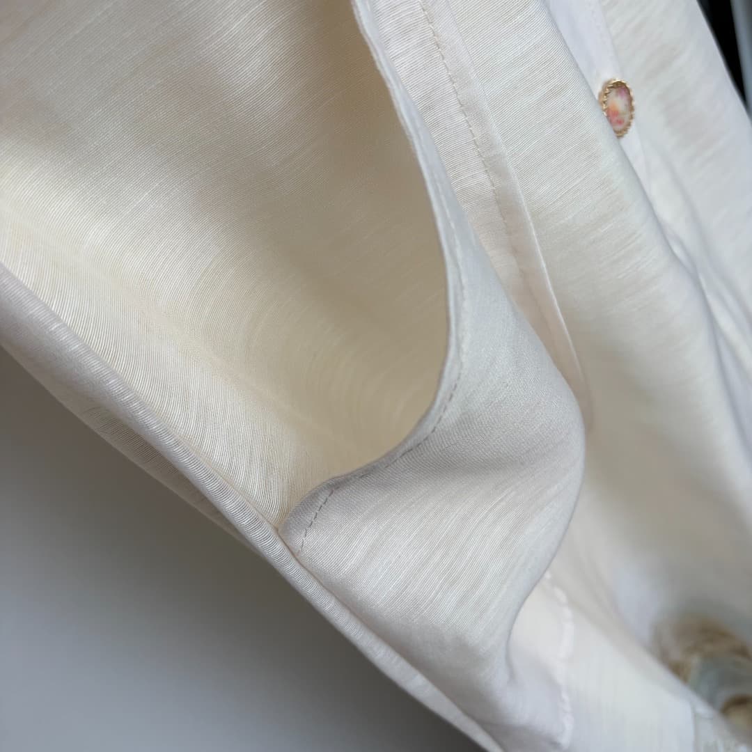 C18239 Style code: 20265978 Zimmermann*. New度假-style print suit with a fitted collar, short sleeves, and long pants. It comes with a lining of straps. Color: beige. S-XL sizes available. [For size M: bust measurement 90; length 30; bust measurement 80; wa — image 5