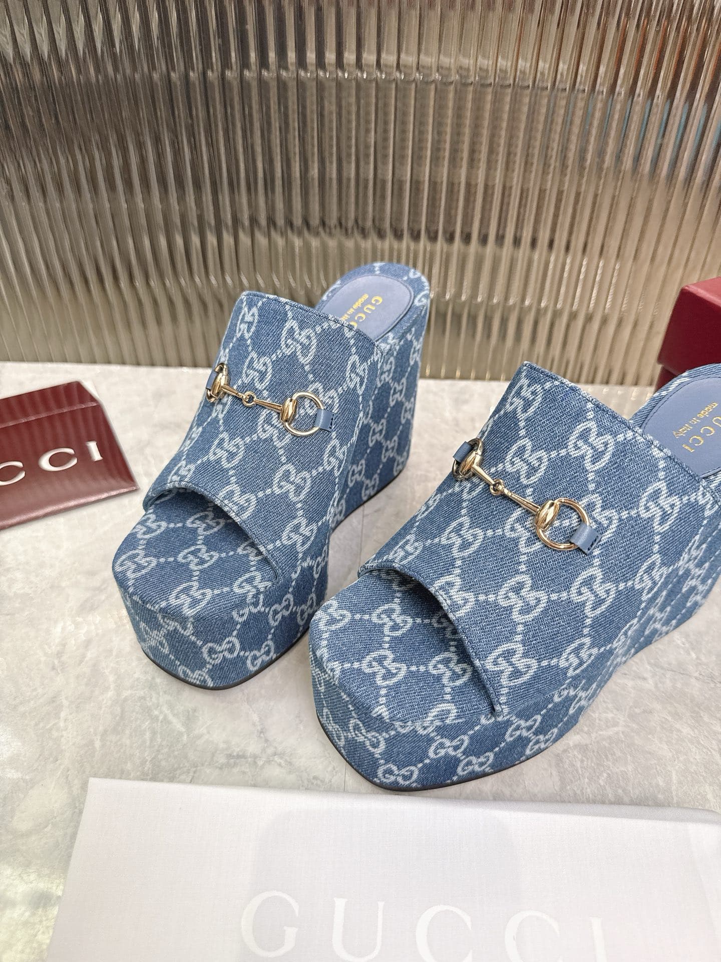 D7103 👑💰 Women’s cool slippers with horsebit-shaped wedge-like heels. — image 7