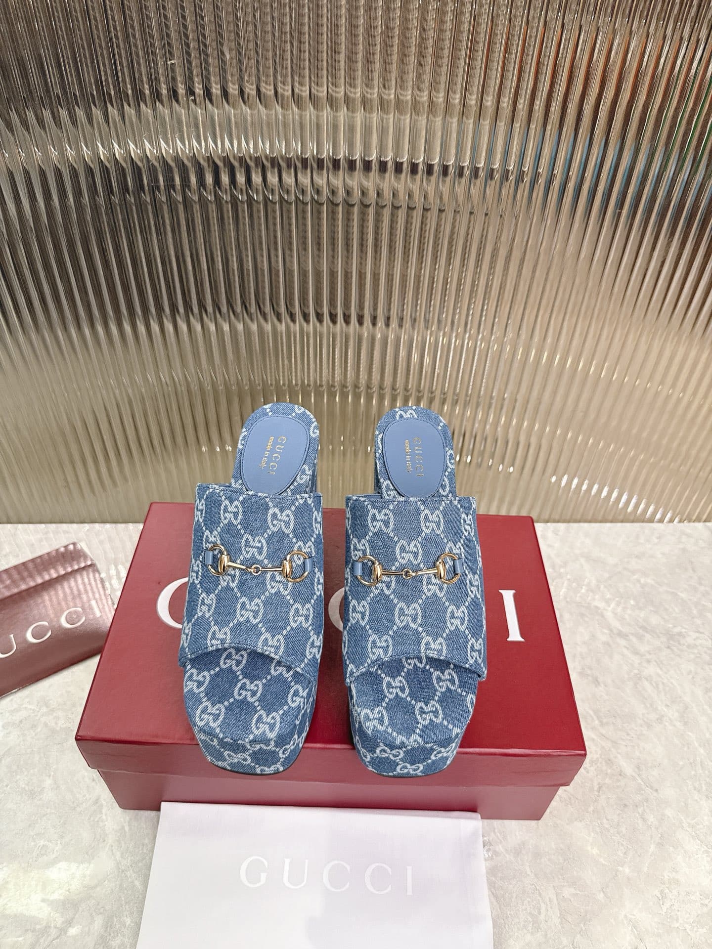 D7103 👑💰 Women’s cool slippers with horsebit-shaped wedge-like heels. — image 2