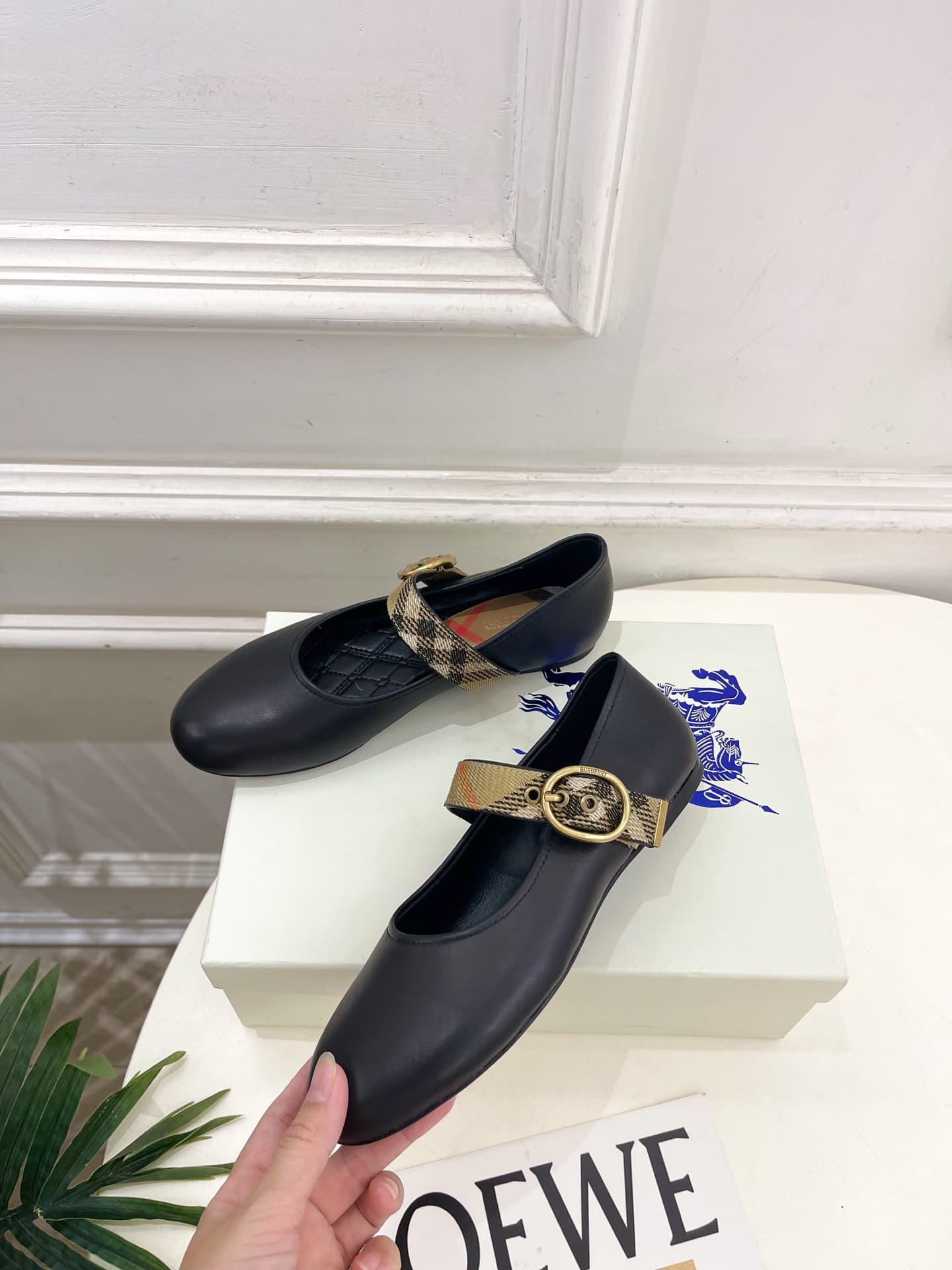 D3197 Burberry 2026 New Model: Classic plaid Mary Jane flat shoes — image 3