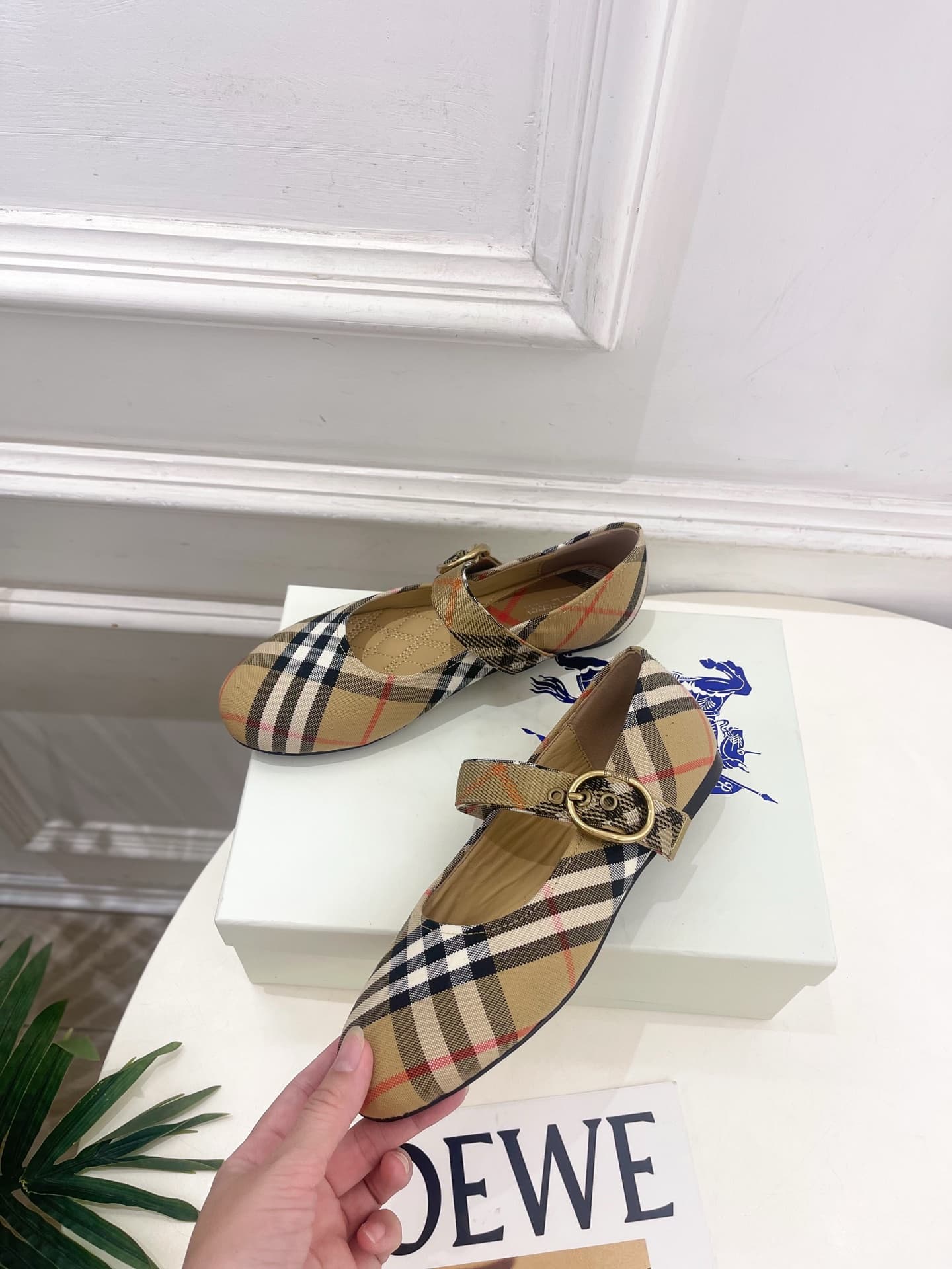 D3195 Burberry 2026 New Arrival: Classic plaid Mary Jane flat shoes — image 3