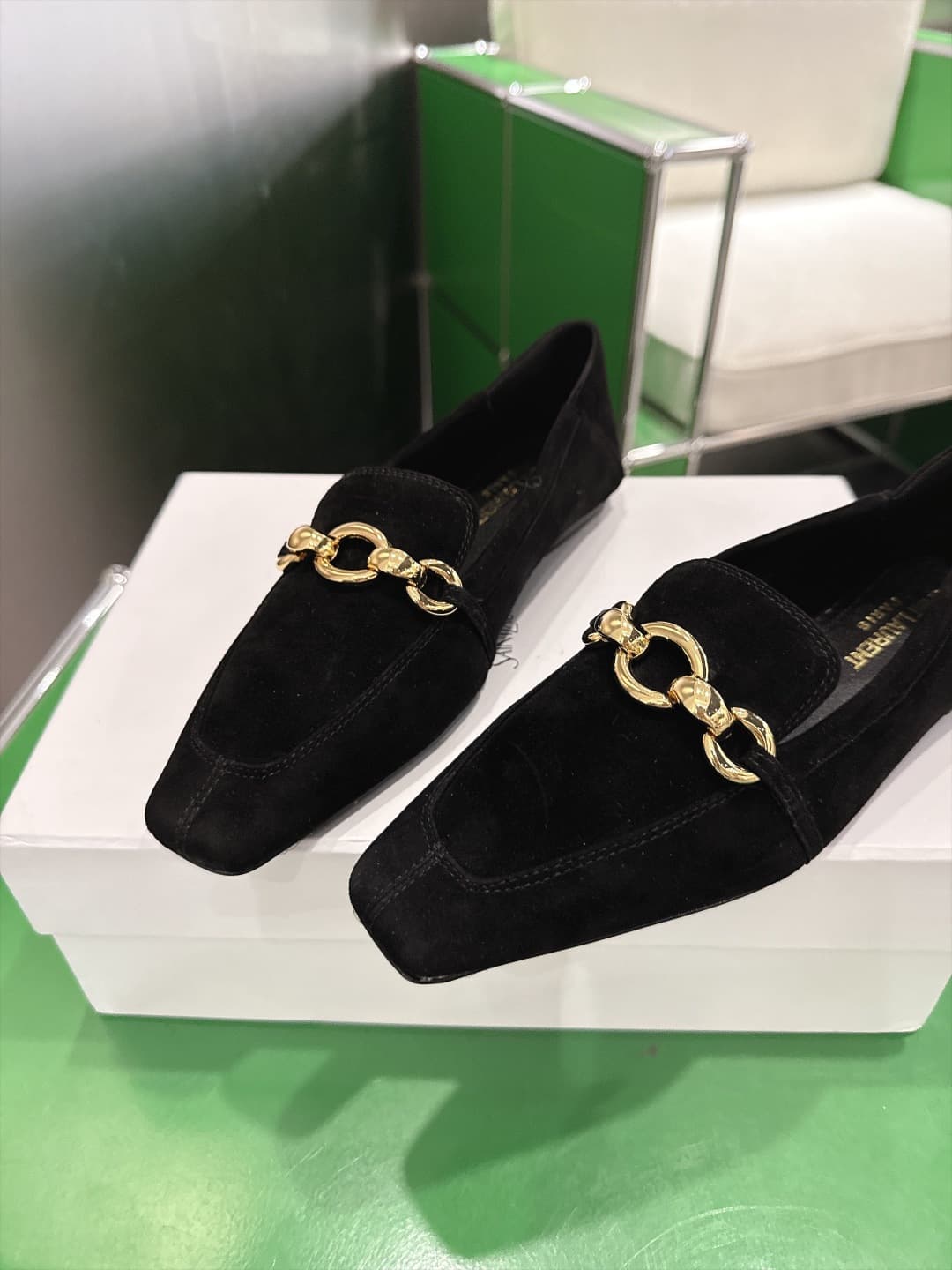 D12319 (k067) Saint Lauren*YSL Saint Laurent 2026 New product YSL small logo square-toe flat shoe‼️ — image 8