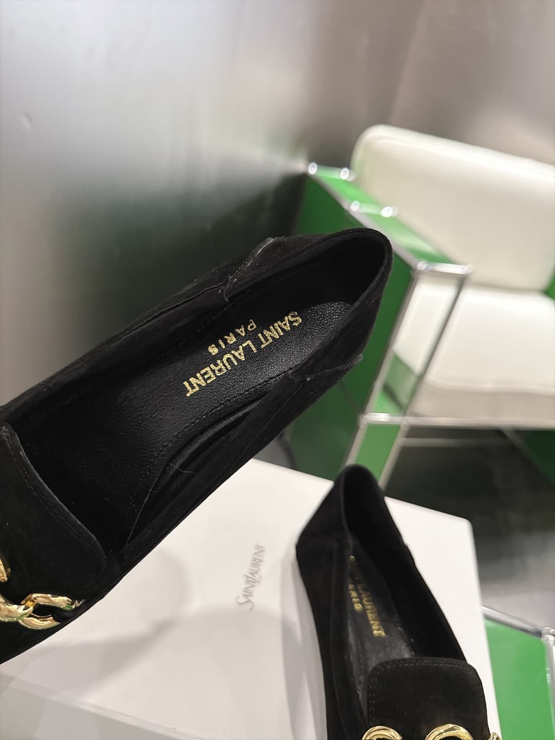 D12319 (k067) Saint Lauren*YSL Saint Laurent 2026 New product YSL small logo square-toe flat shoe‼️ — image 6