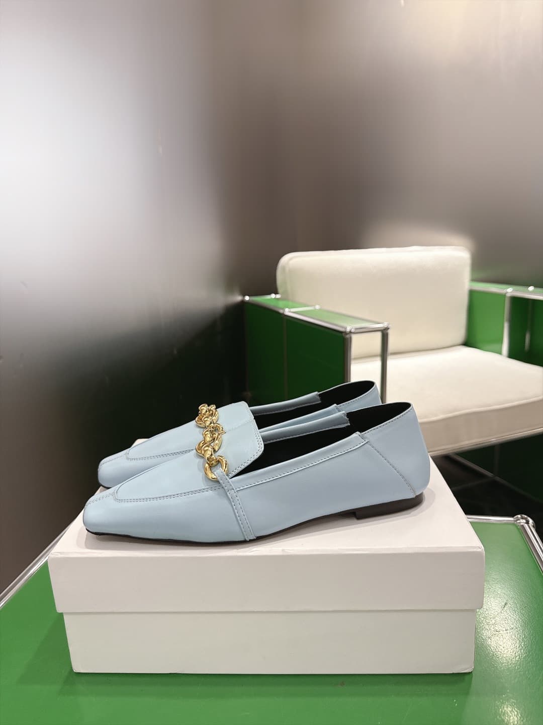 D12317 (k067) Saint Lauren*YSL Saint Lauren 2026 New product YSL small logo square-toe flat shoe‼️ — image 4