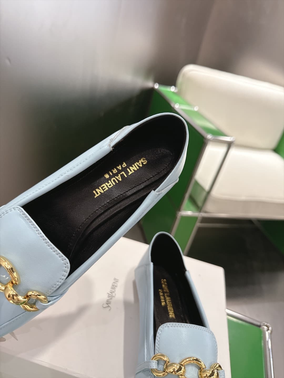 D12317 (k067) Saint Lauren*YSL Saint Lauren 2026 New product YSL small logo square-toe flat shoe‼️ — image 6