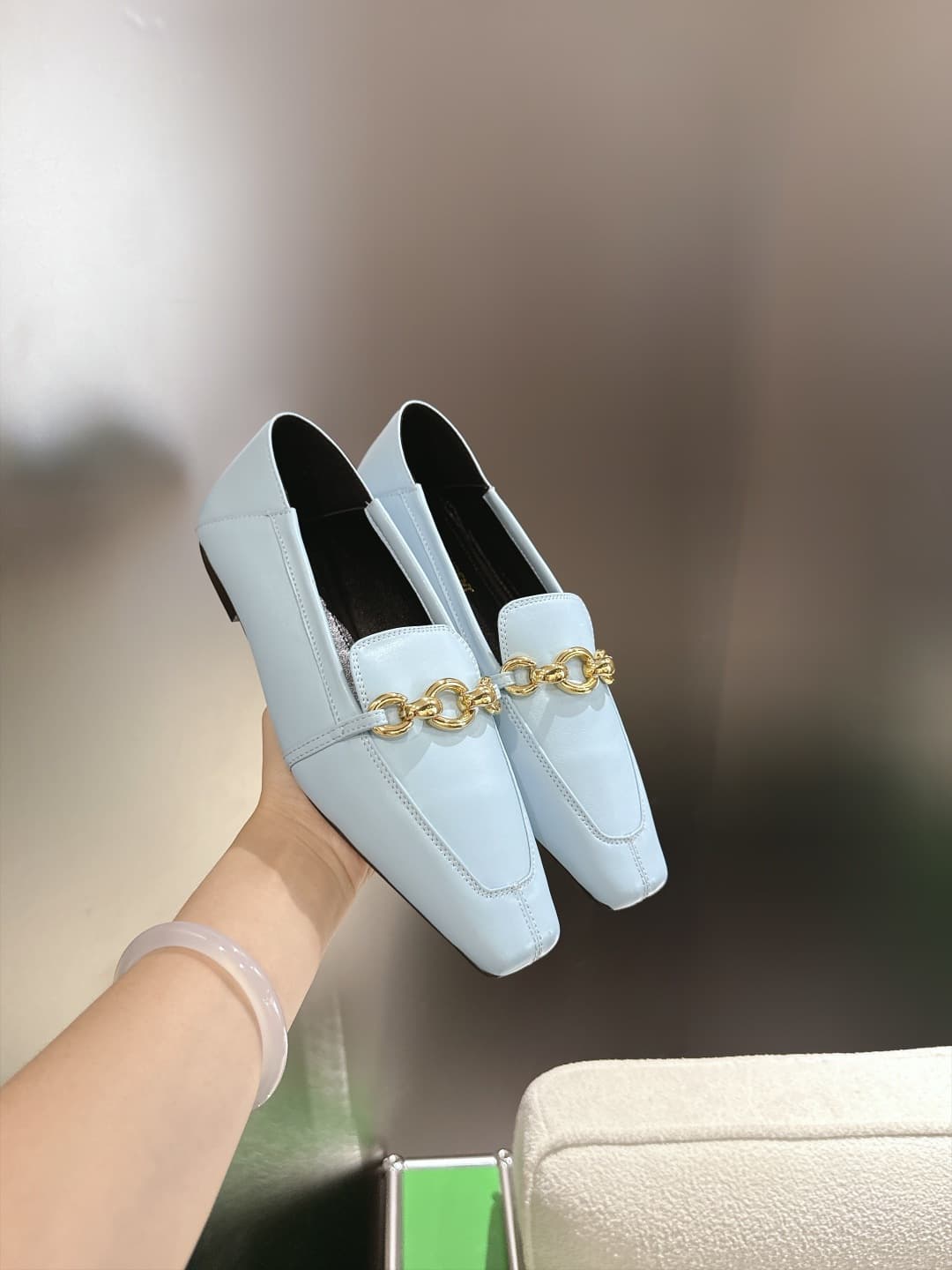 D12317 (k067) Saint Lauren*YSL Saint Lauren 2026 New product YSL small logo square-toe flat shoe‼️ — image 5