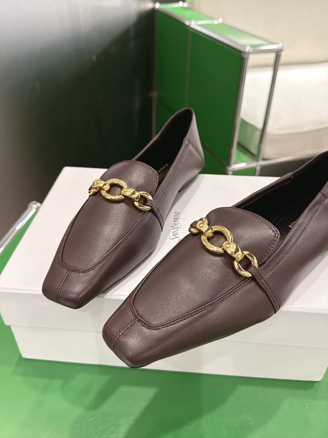 D12315 (k067) Saint Lauren*YSL Saint Lauren 2026 New product YSL small logo square-toe flat shoe‼️ — image 7
