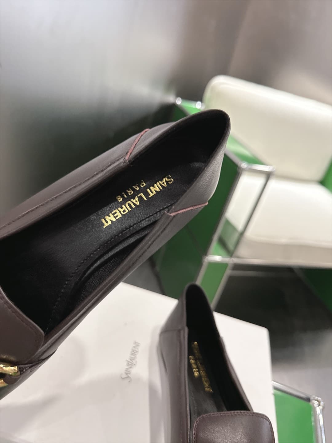 D12315 (k067) Saint Lauren*YSL Saint Lauren 2026 New product YSL small logo square-toe flat shoe‼️ — image 6
