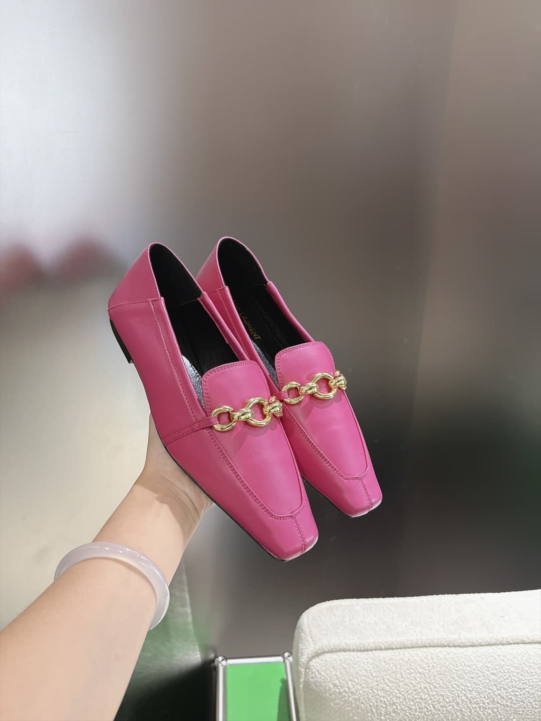 D12314 (k067) Saint Lauren*YSL Saint Laurent 2026 New product YSL small logo square-toe flat shoes‼️ — image 5