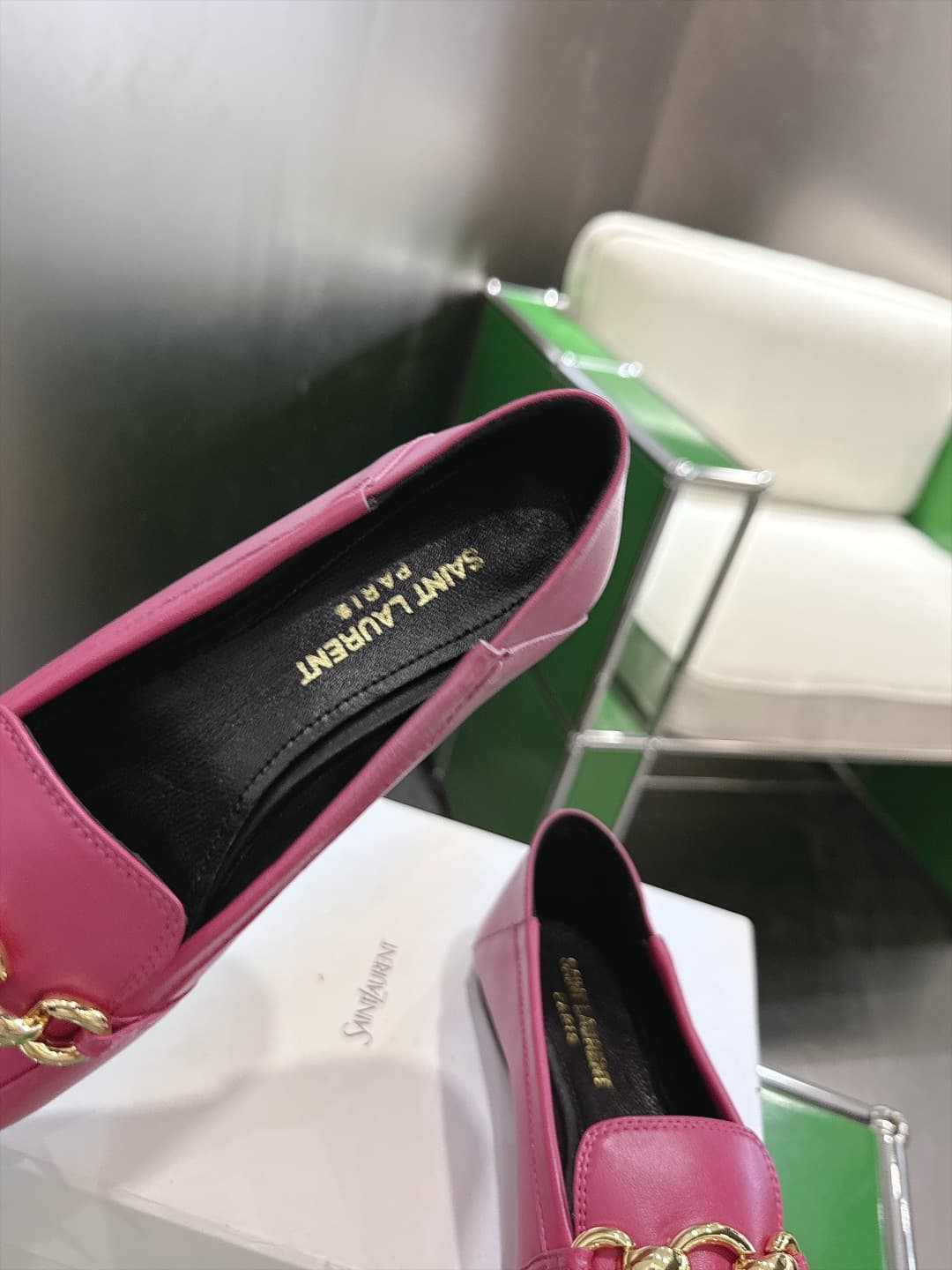 D12314 (k067) Saint Lauren*YSL Saint Laurent 2026 New product YSL small logo square-toe flat shoes‼️ — image 6