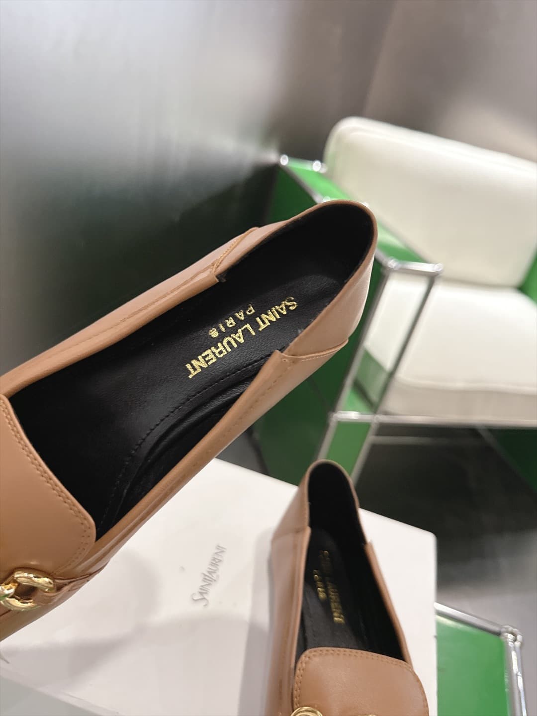 D12313 (k067) Saint Lauren*YSL Saint Lauren 2026 New product YSL small logo square-toe flat shoe‼️ — image 6