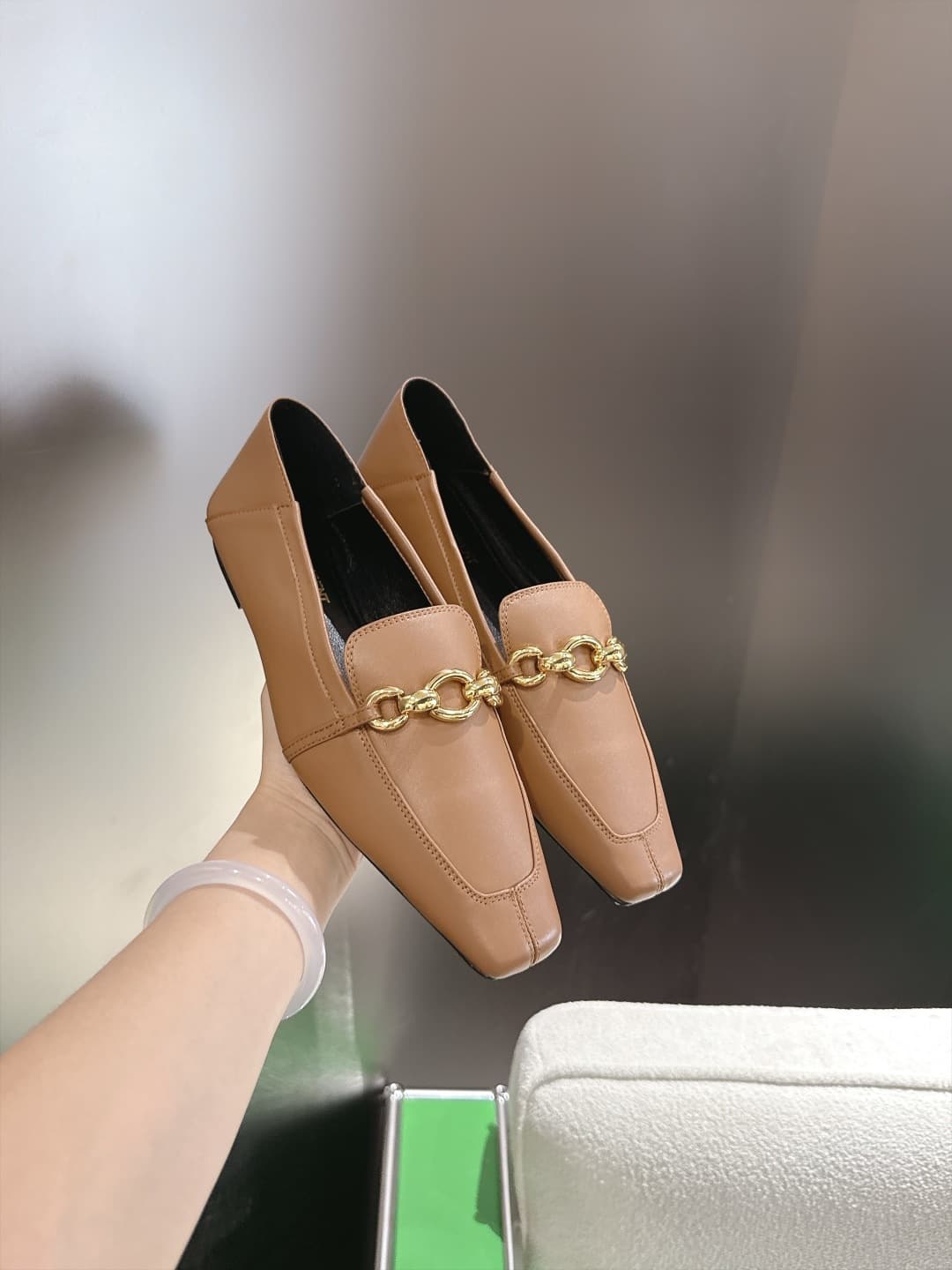 D12313 (k067) Saint Lauren*YSL Saint Lauren 2026 New product YSL small logo square-toe flat shoe‼️ — image 5