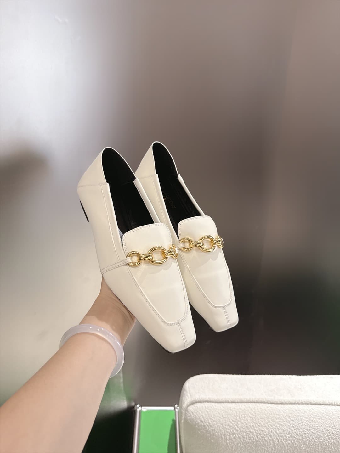D12312 (k067) Saint Lauren*YSL Saint Lauren 2026 New product YSL small logo square-toe flat shoe‼️ — image 5