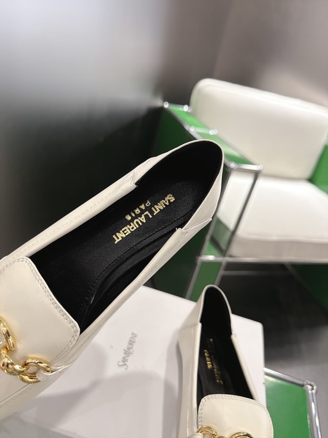 D12312 (k067) Saint Lauren*YSL Saint Lauren 2026 New product YSL small logo square-toe flat shoe‼️ — image 6