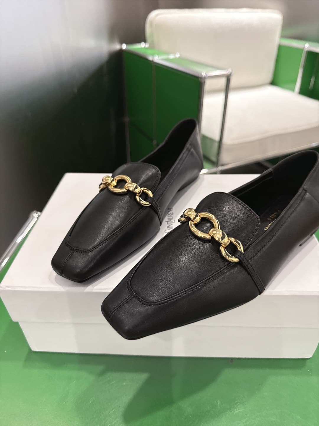 D12311 (k067) Saint Lauren*YSL Saint Lauren 2026 New product YSL small logo square-toe flat shoe‼️ — image 7