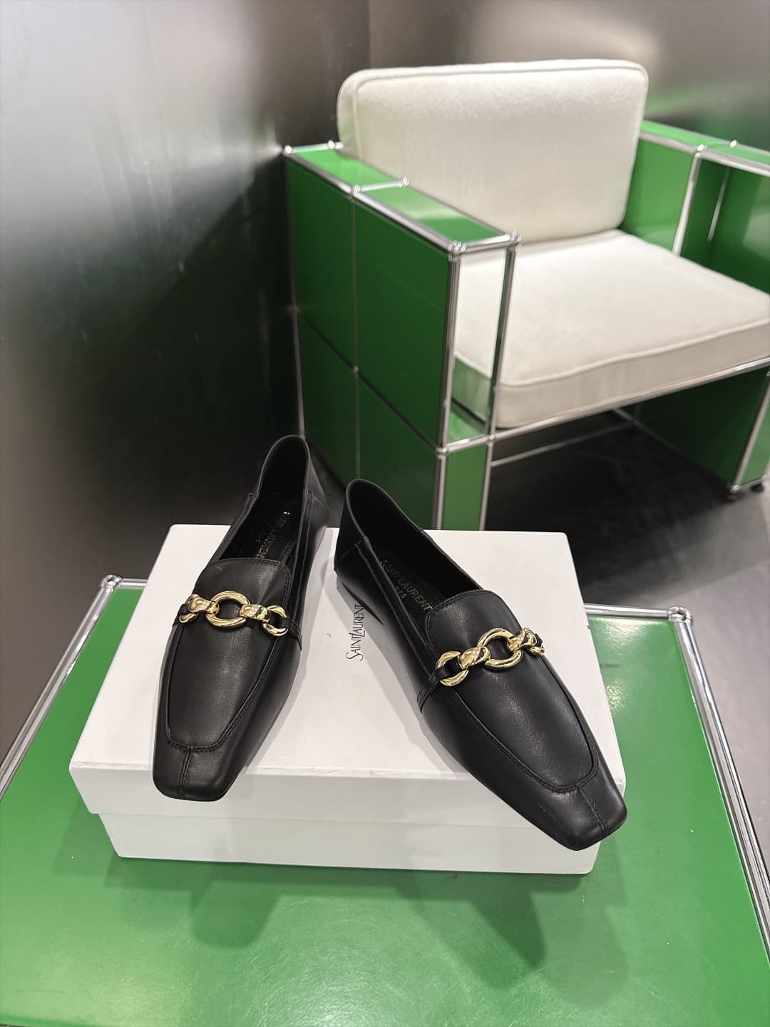 D12311 (k067) Saint Lauren*YSL Saint Lauren 2026 New product YSL small logo square-toe flat shoe‼️ — image 2