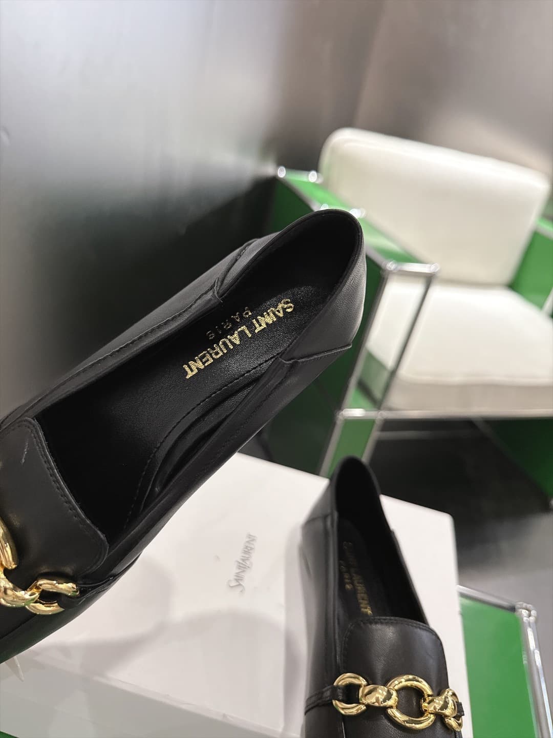 D12311 (k067) Saint Lauren*YSL Saint Lauren 2026 New product YSL small logo square-toe flat shoe‼️ — image 6