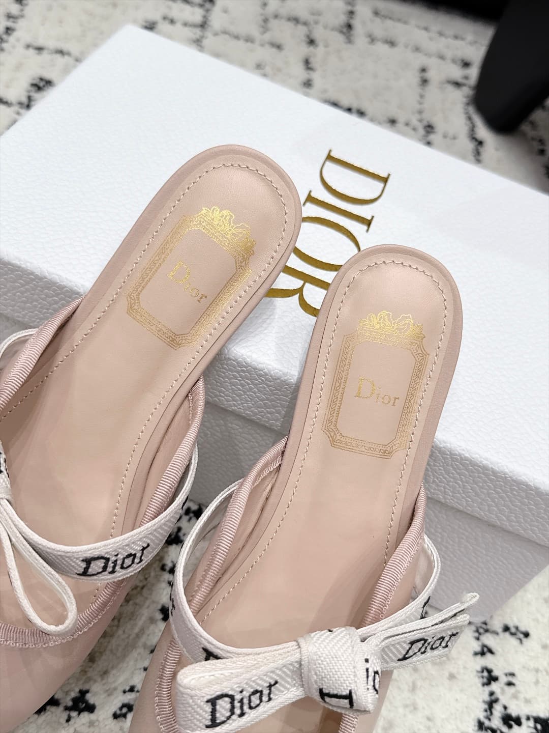 D5810 Dior 26/New spring/summer model with bow and eyelet design, round toe cap hair tie — image 6