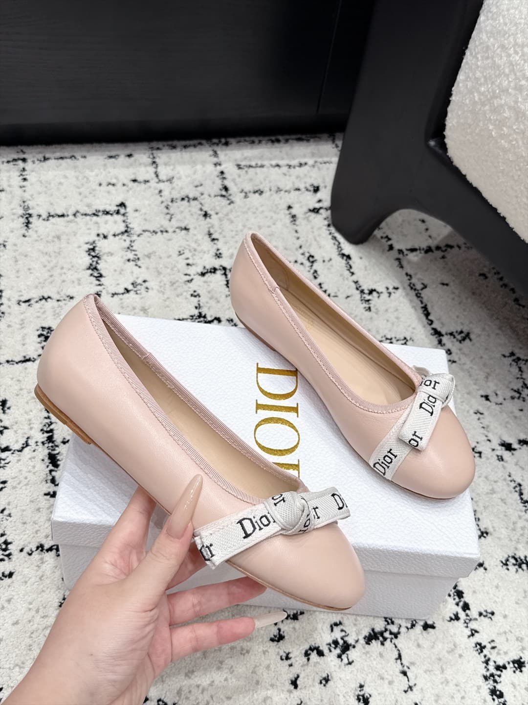 D5804 Dior 26/New spring and summer model with bowtie pattern, round-toe flat shoes — image 5