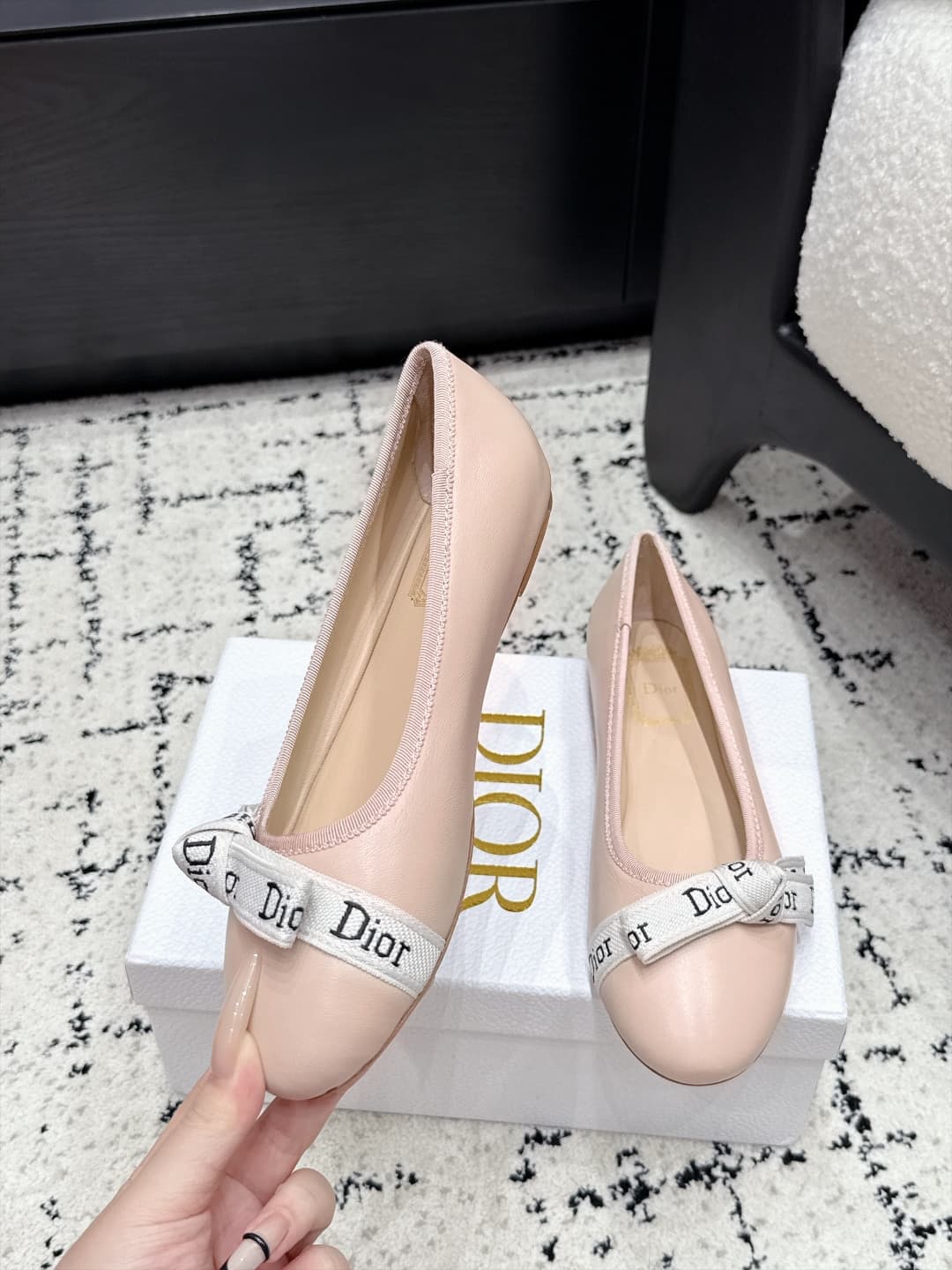 D5804 Dior 26/New spring and summer model with bowtie pattern, round-toe flat shoes — image 4