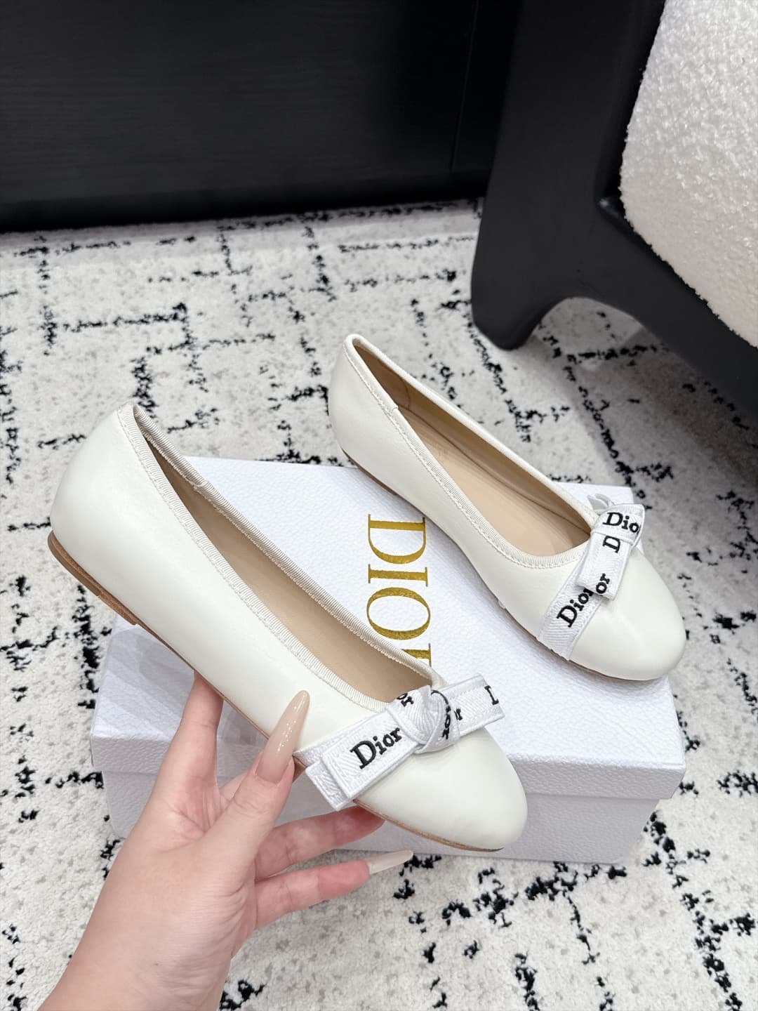 D5803 Dior 26/New spring and summer style bowed monogram round-toe shoes — image 5
