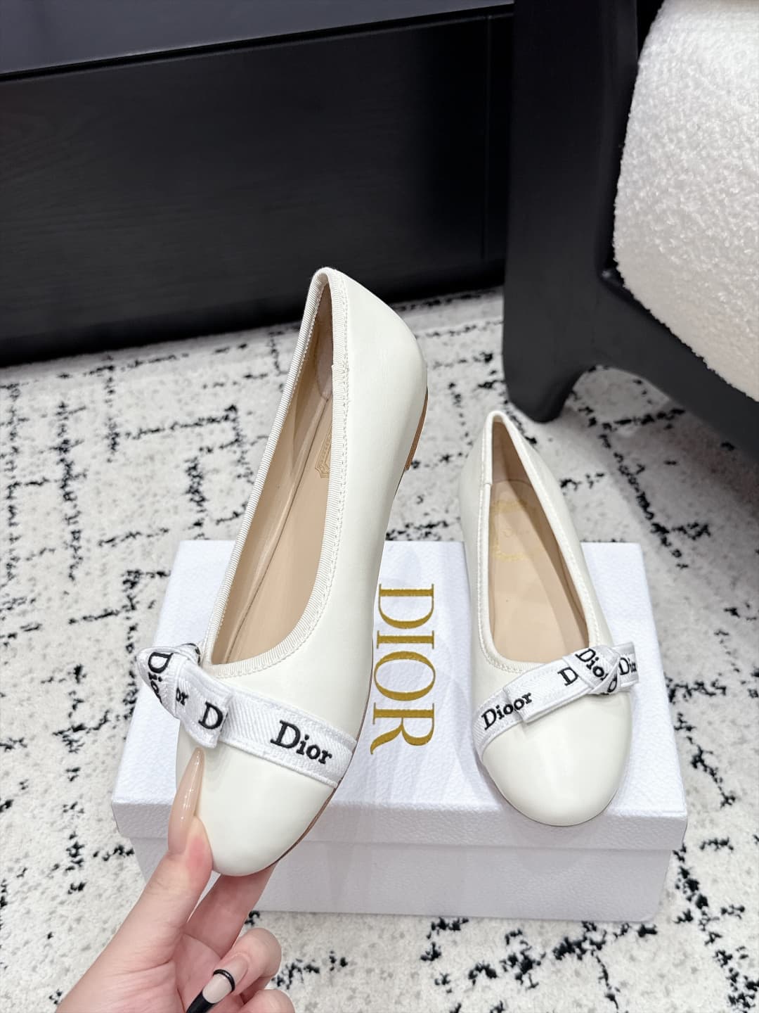 D5803 Dior 26/New spring and summer style bowed monogram round-toe shoes — image 4
