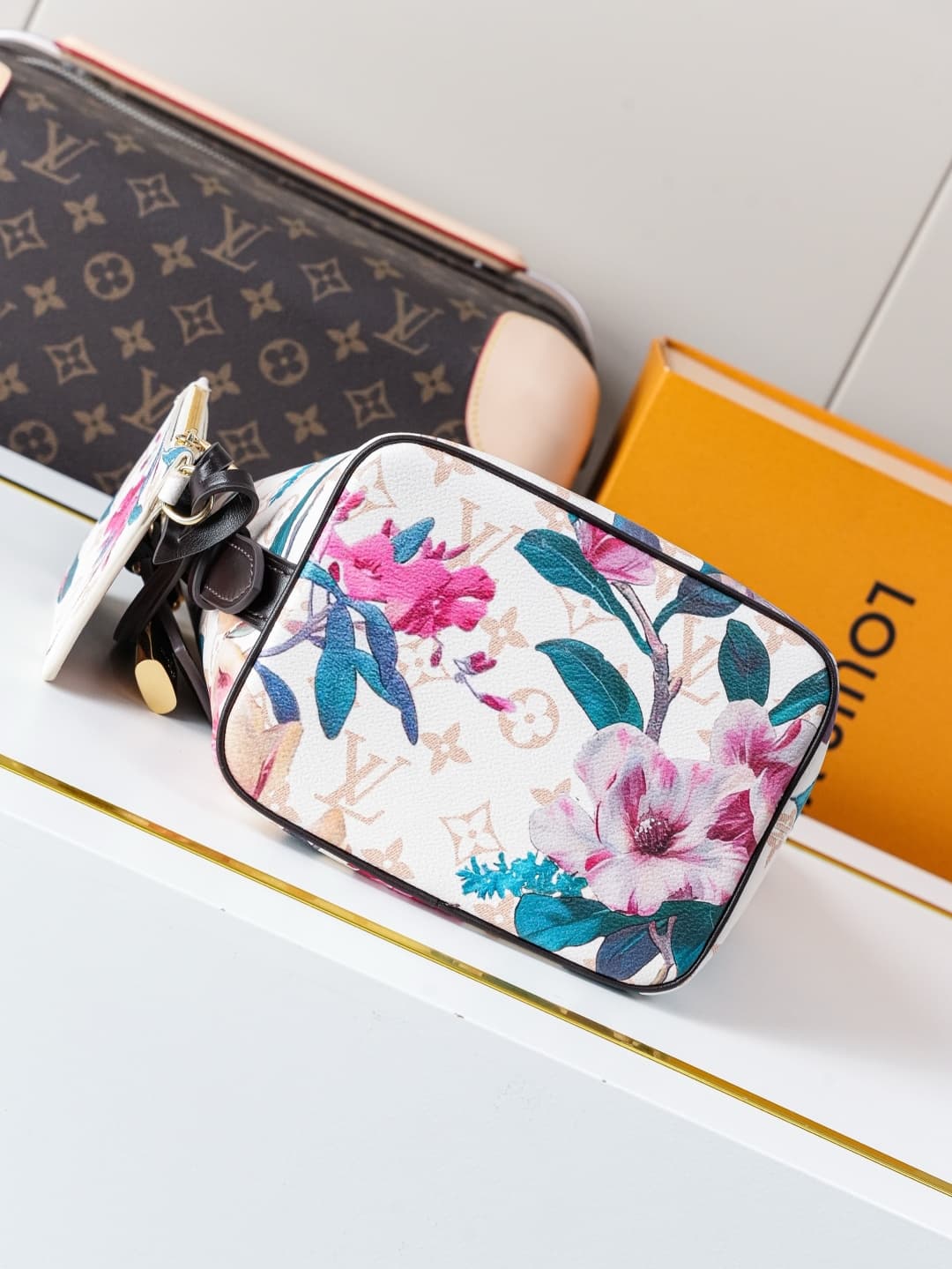 C5261 [Dynamic 163c01 Chip] M29067 – Top-quality original items [Exclusive background footage]. This All In BB handbag belongs to the Monogram Eden series. The Monogram Dune canvas is adorned with lively floral patterns, and it features leather trim, a st — image 6