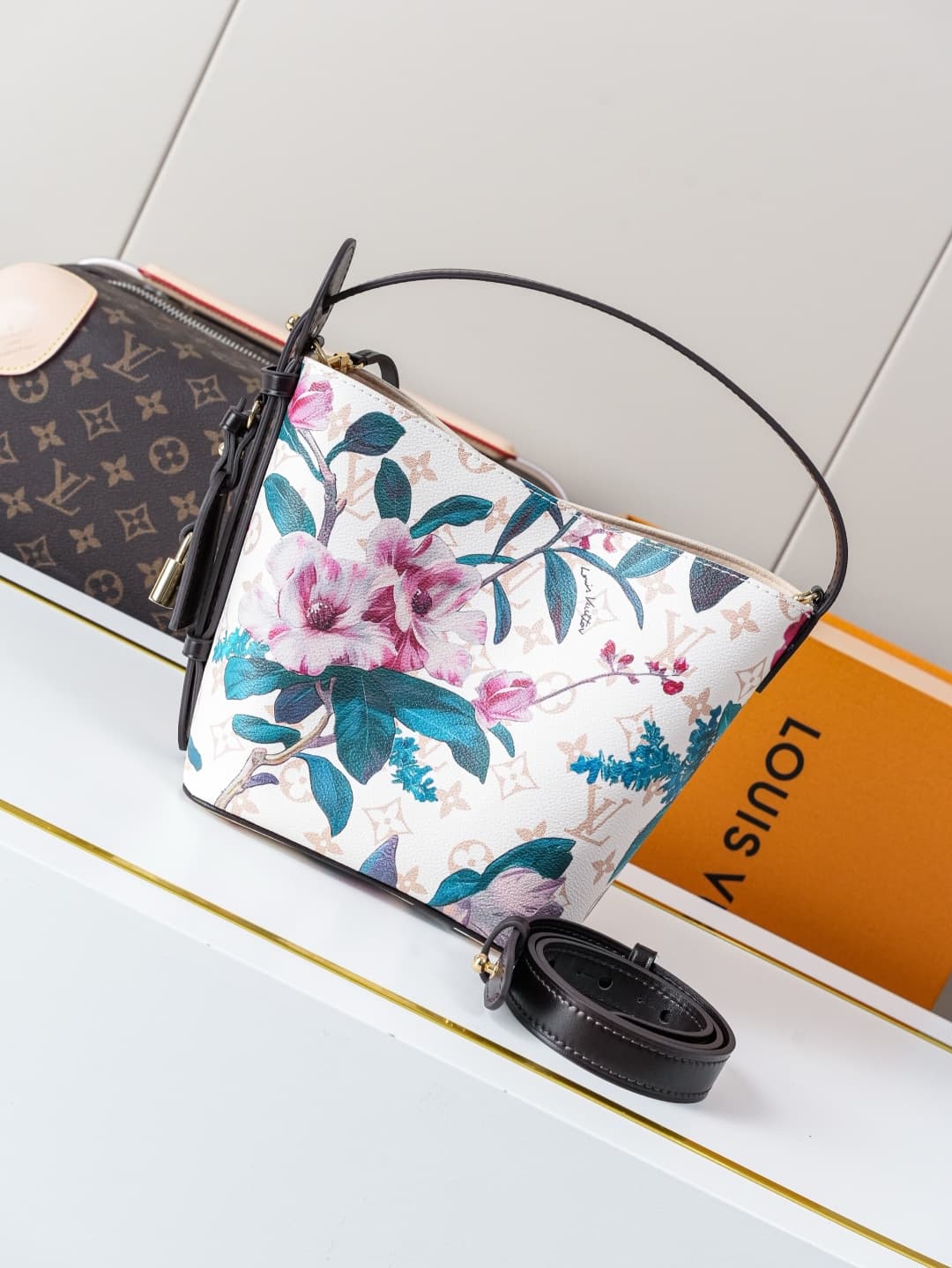 C5261 [Dynamic 163c01 Chip] M29067 – Top-quality original items [Exclusive background footage]. This All In BB handbag belongs to the Monogram Eden series. The Monogram Dune canvas is adorned with lively floral patterns, and it features leather trim, a st — image 1