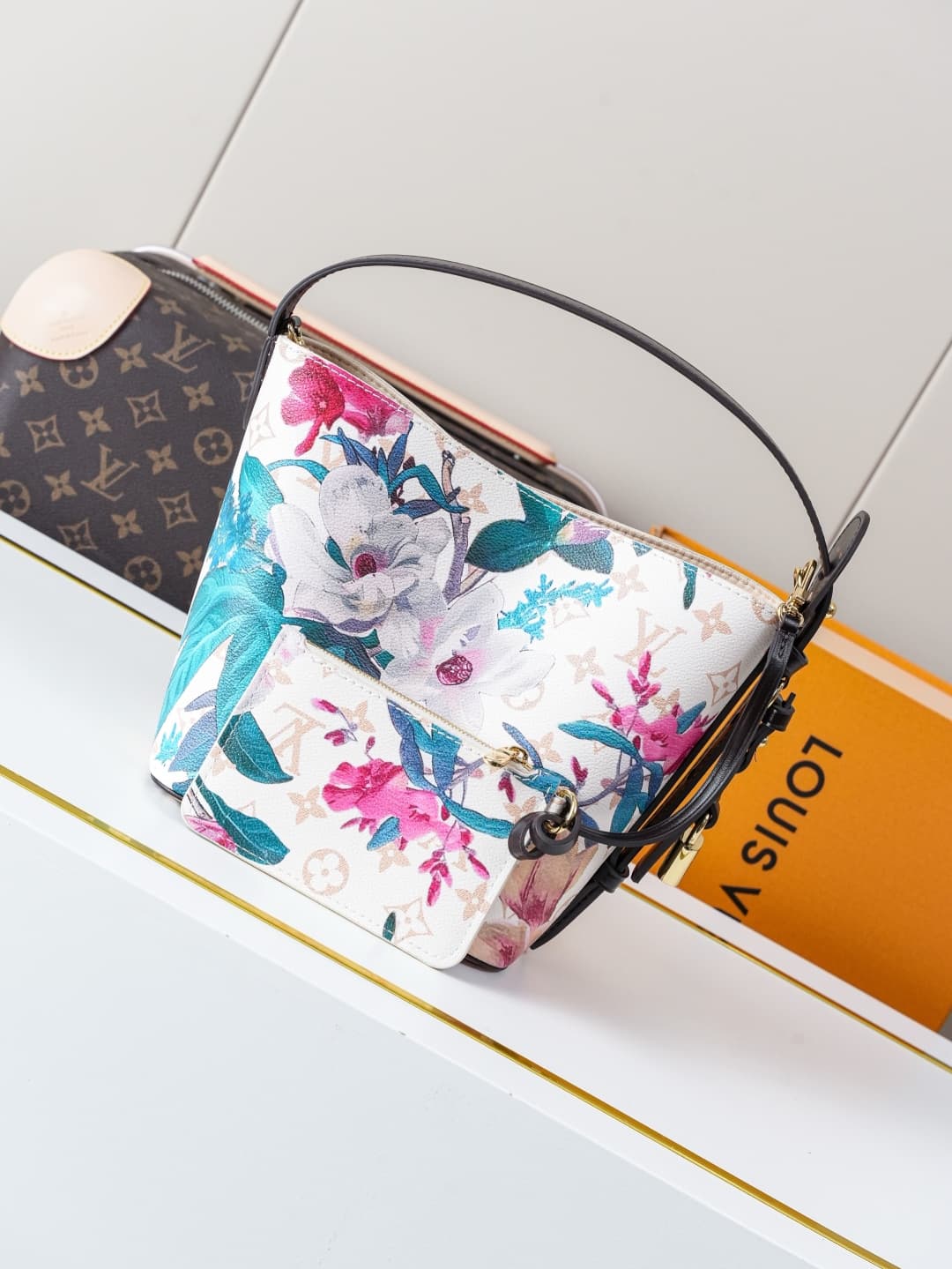 C5261 [Dynamic 163c01 Chip] M29067 – Top-quality original items [Exclusive background footage]. This All In BB handbag belongs to the Monogram Eden series. The Monogram Dune canvas is adorned with lively floral patterns, and it features leather trim, a st — image 3