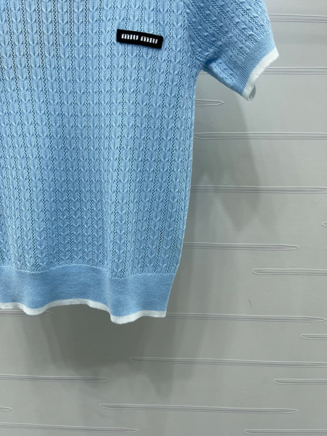 C18479 ❤️pp📣 New high-end products from the original collection – MiuMi* 2026: the latest spring series! Round-necked knitted short sleeves! Made with special ice-woven yarn for a delicate texture and comfortable fit. The round-necked knitted sleeves feat — image 6