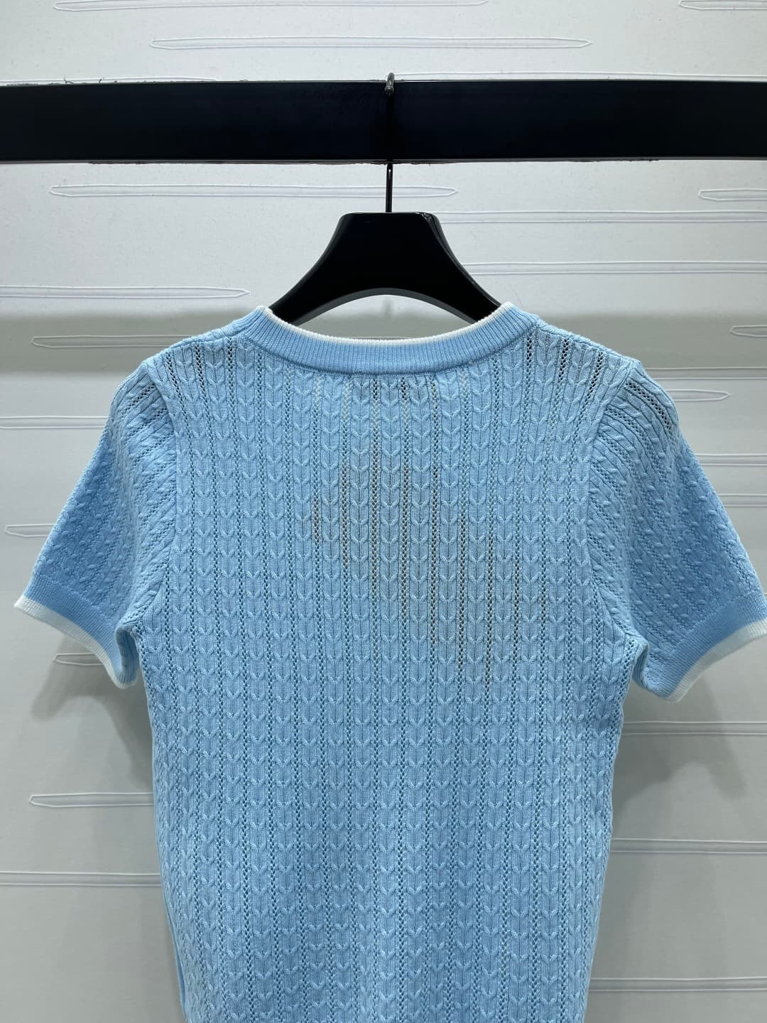 C18479 ❤️pp📣 New high-end products from the original collection – MiuMi* 2026: the latest spring series! Round-necked knitted short sleeves! Made with special ice-woven yarn for a delicate texture and comfortable fit. The round-necked knitted sleeves feat — image 7