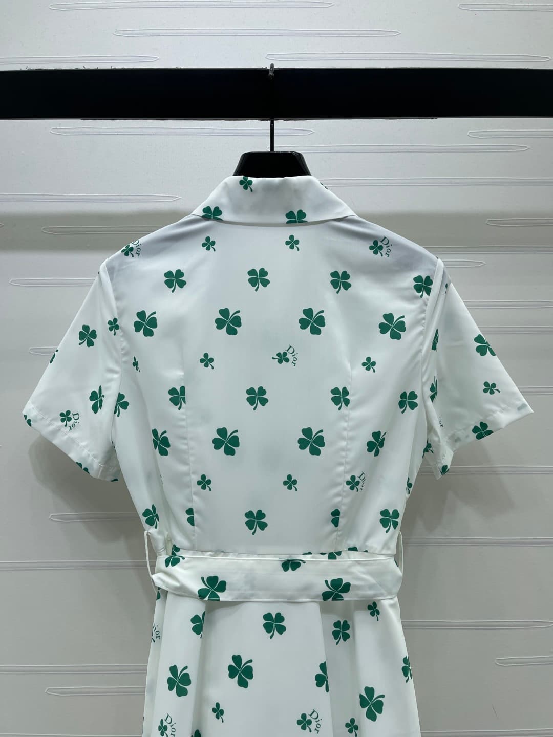 C18623 📣 New high-end collection! Dio* 2026 spring/summer collection! Four-leaf clover belt dress! Custom imported twill silk material – shiny and smooth, with a rich texture. The entire body is covered with the four-leaf clover + logo pattern, highlighti — image 7