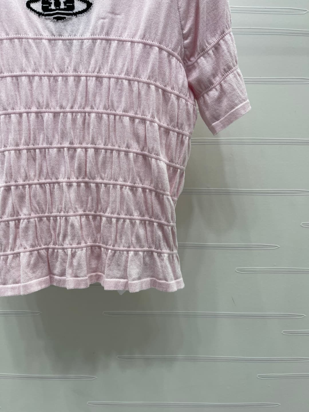 C18605 📣 New high-end collection: VivieneWestwoo* 2026 – the latest spring/summer series! Knit short sleeves with a bubbly texture! Made from custom cotton and wool yarn, offering a delicate and comfortable feel. Round-necked knit short sleeves with a lar — image 6