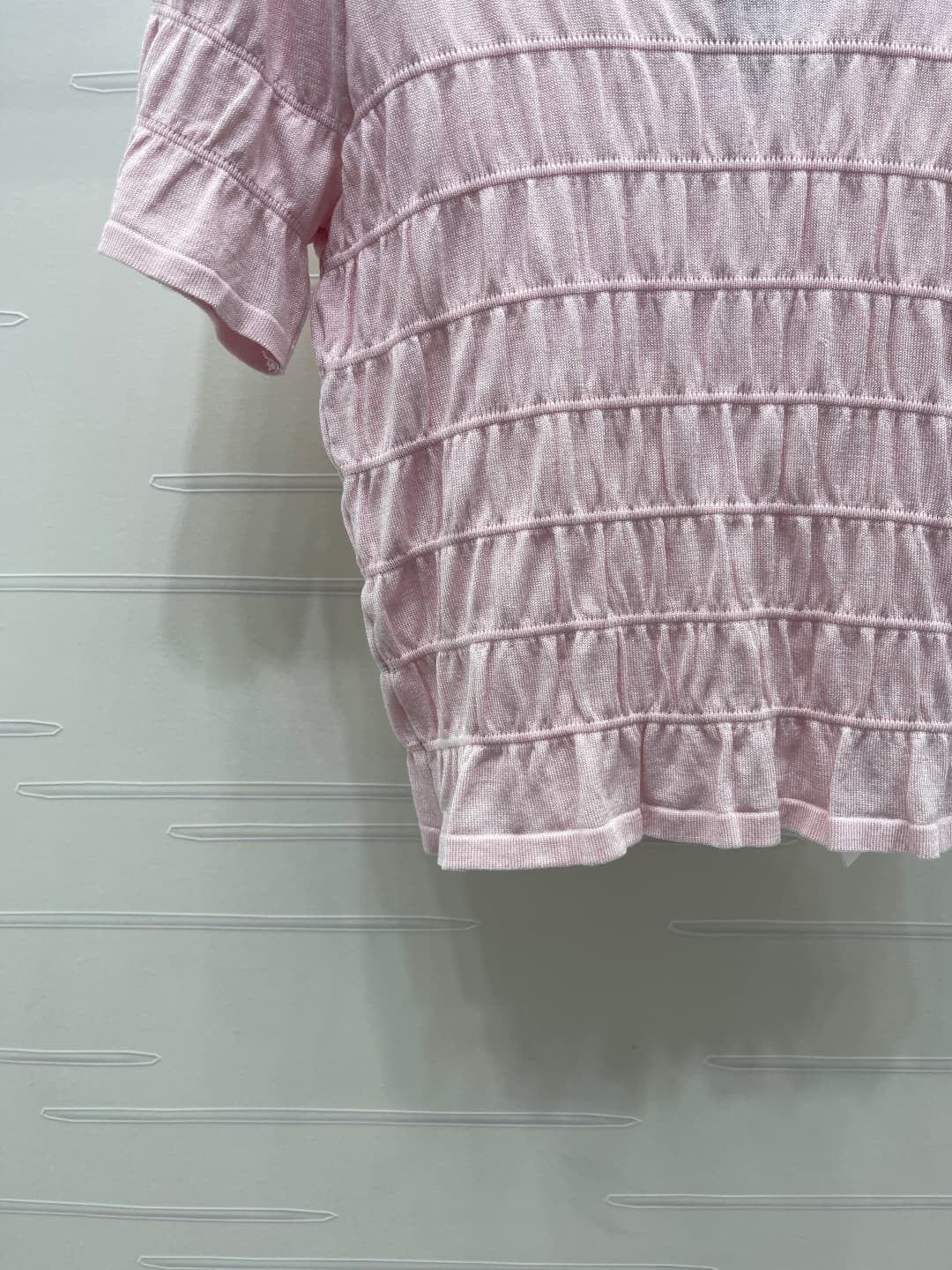C18605 📣 New high-end collection: VivieneWestwoo* 2026 – the latest spring/summer series! Knit short sleeves with a bubbly texture! Made from custom cotton and wool yarn, offering a delicate and comfortable feel. Round-necked knit short sleeves with a lar — image 5