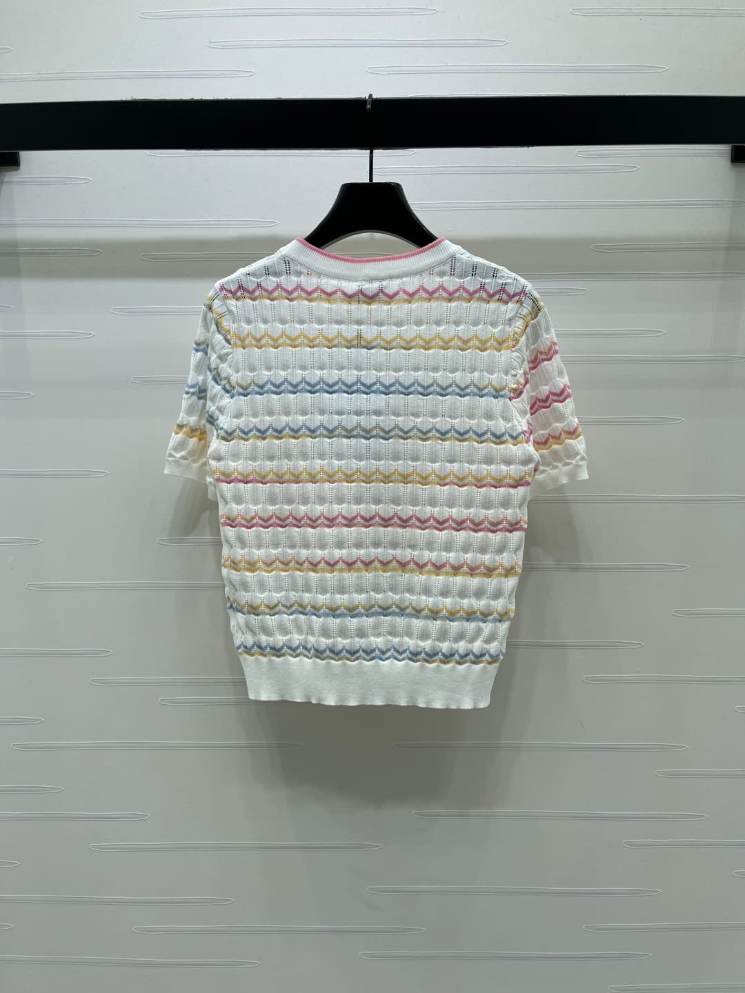 C18624 📣 New high-quality vintage/retro items from the latest CHANE* 2026 spring collection! Striped round-neck knitted short sleeves! Made with imported yarn for comfort and breathability. Round-neck knitted short sleeves with hollow crochet details, dou — image 8