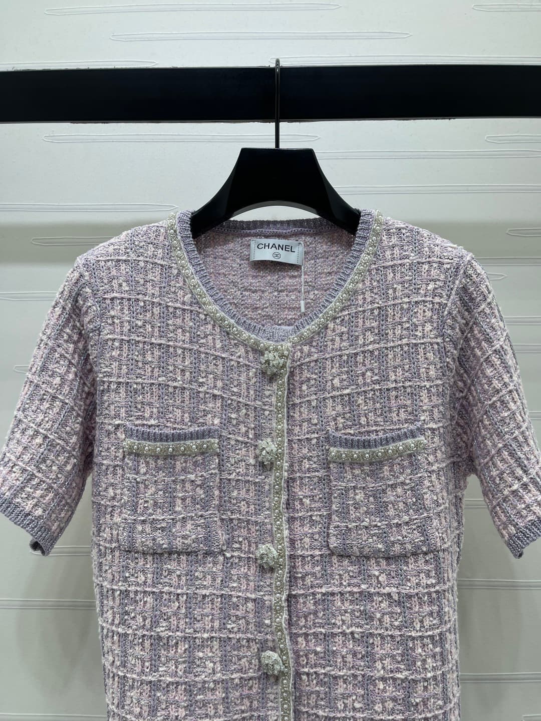 C18603 📣 New high-end product from the original collection CHANE* 2026 – the latest spring series! Round-necked short-sleeve sweater! Custom imported knitted material, comfortable and soft with excellent texture. The round-necked knitted short-sleeve desi — image 4